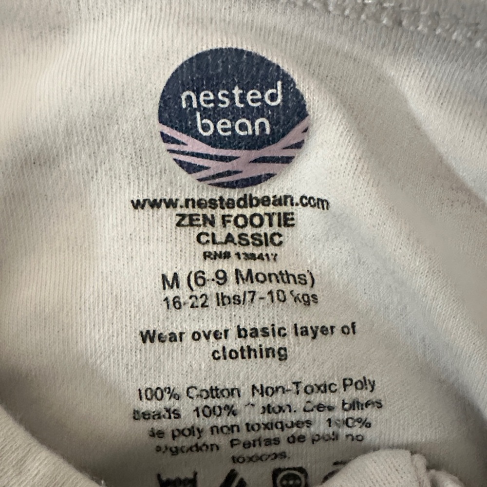 Nested Bean White Footie with Triangle Pattern - Picture 3 of 3